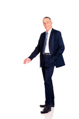 Businessman leaning on something