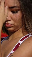 Unhappy Hispanic Teenage Girl