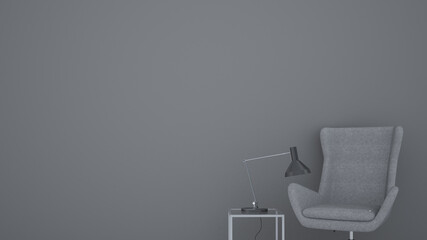 The 3D Interior  bedroom design interior minimal space in apartment comfortable and dark color - 3D Rendering