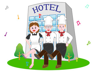 コックとメイドのダンス