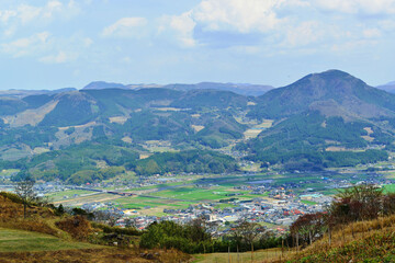 Fototapeta premium 伐株山から玖珠の町