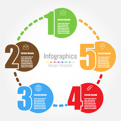 Infographic design template with five options
