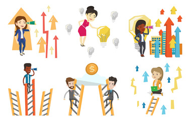 Vector set of business characters.