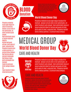 Vector poster for world blood donation donor day
