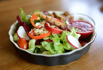 fresh vegetable salad in a bowl
