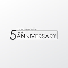 black color elegant and simple 5 years anniversary. lines vector design for family, shop, business, company, or various event Print