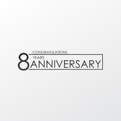 black color elegant and simple 8 years anniversary. lines vector design for family, shop, business, company, or various event Print