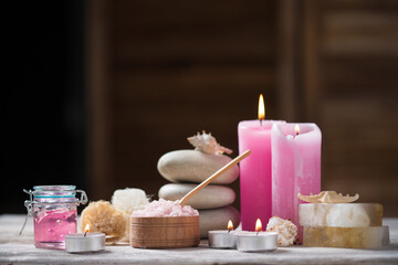 Beautiful composition of spa treatment