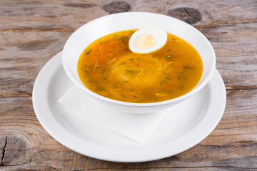 Russian soup with egg