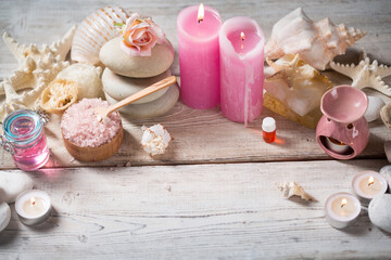 Beautiful composition of spa treatment