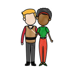 cartoon couple. family people together image vector illustration