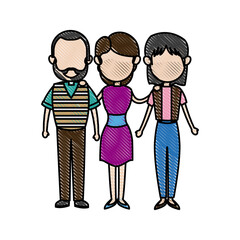 family parent with grandparents embracing image vector illustration