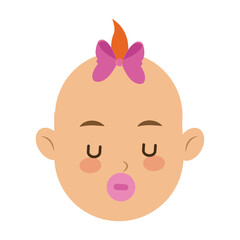 cute baby girl with pacifier image vector illustration