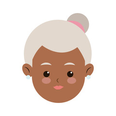 face head woman mom avatar image vector illustration