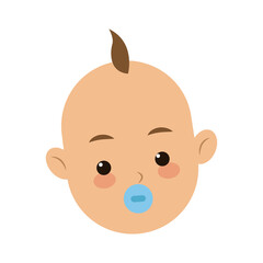 head face baby boy son image vector illustration