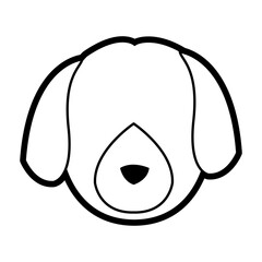 dog face animal head pet domestic vector illustration