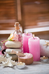 Beautiful composition of spa treatment