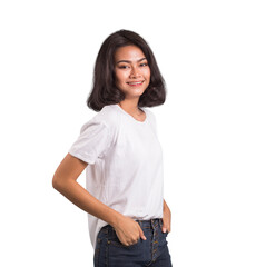 Obraz premium Woman standing on isolated background