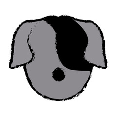 dog face animal head pet domestic vector illustration