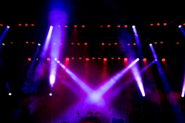 Fototapeta na wymiar Free stage with lights.