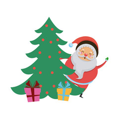 Fototapeta na wymiar cute santa claus christmas character vector illustration
