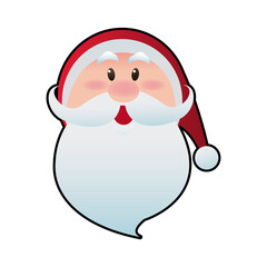cute face santa claus christmas character vector illustration