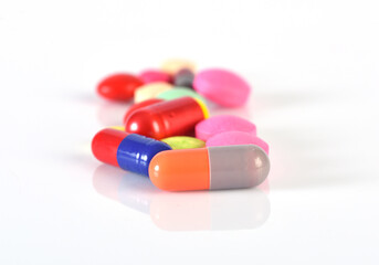 capsule pills isolated on white background