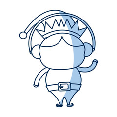 elf helper santa christmas celebration, outline icon vector illustartion