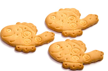 Salted cracker isolated on over white background