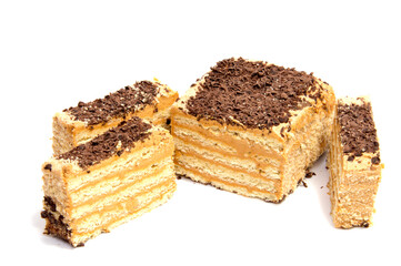 biscuit Swiss roll isolated on white background