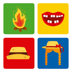 mosaic junina festivity vector icon illustration design graphic