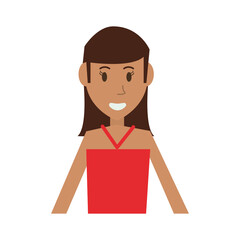 portrait of smiling young woman icon image vector illustration design 