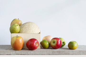fruits with a white background.