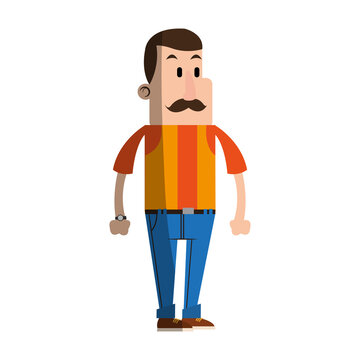 man with hipster style character  icon image vector illustration design 