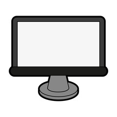 computer monitor frontiview icon image vector illustration design 