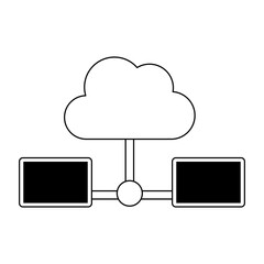 servers with cloud storage related icon image vector illustration design 