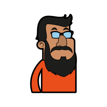 manwith full beard and glasses  icon image vector illustration design 