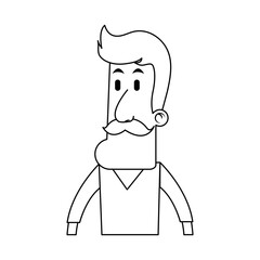 portrait of man with mustache  icon image vector illustration design 