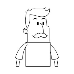 portrait of man with mustache  icon image vector illustration design 