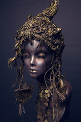 Female Mannequin in metal headwear