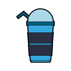 disposable cup with straw drink or beverage icon image vector illustration design 