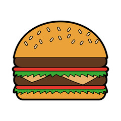 hamburger fast food icon image vector illustration design 