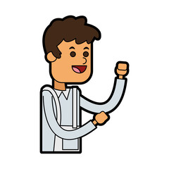 young man waiter cook or cashier fast food related icon image vector illustration design 