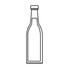 bottle with drink or beverage icon image vector illustration design  single black line