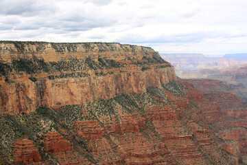 Grand Canyon aerial view landscape.Amazing relief background in the Grand Canyon National Park, Arizona, USA. View from Kaibab trail, South Rim. Nature background.Hiking in the Grand Canyon.