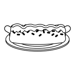 hot dog fast food icon image vector illustration design  single black line