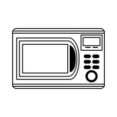microwave oven home electronic appliance icon image vector illustration design  single black line