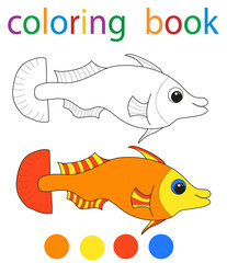  book coloring cartoon fish