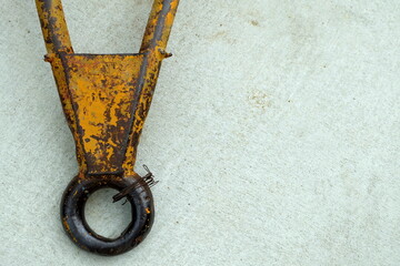 Close up Old Towing Hook.