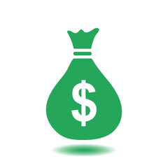 Dollar USD currency symbol. Flat design style. 